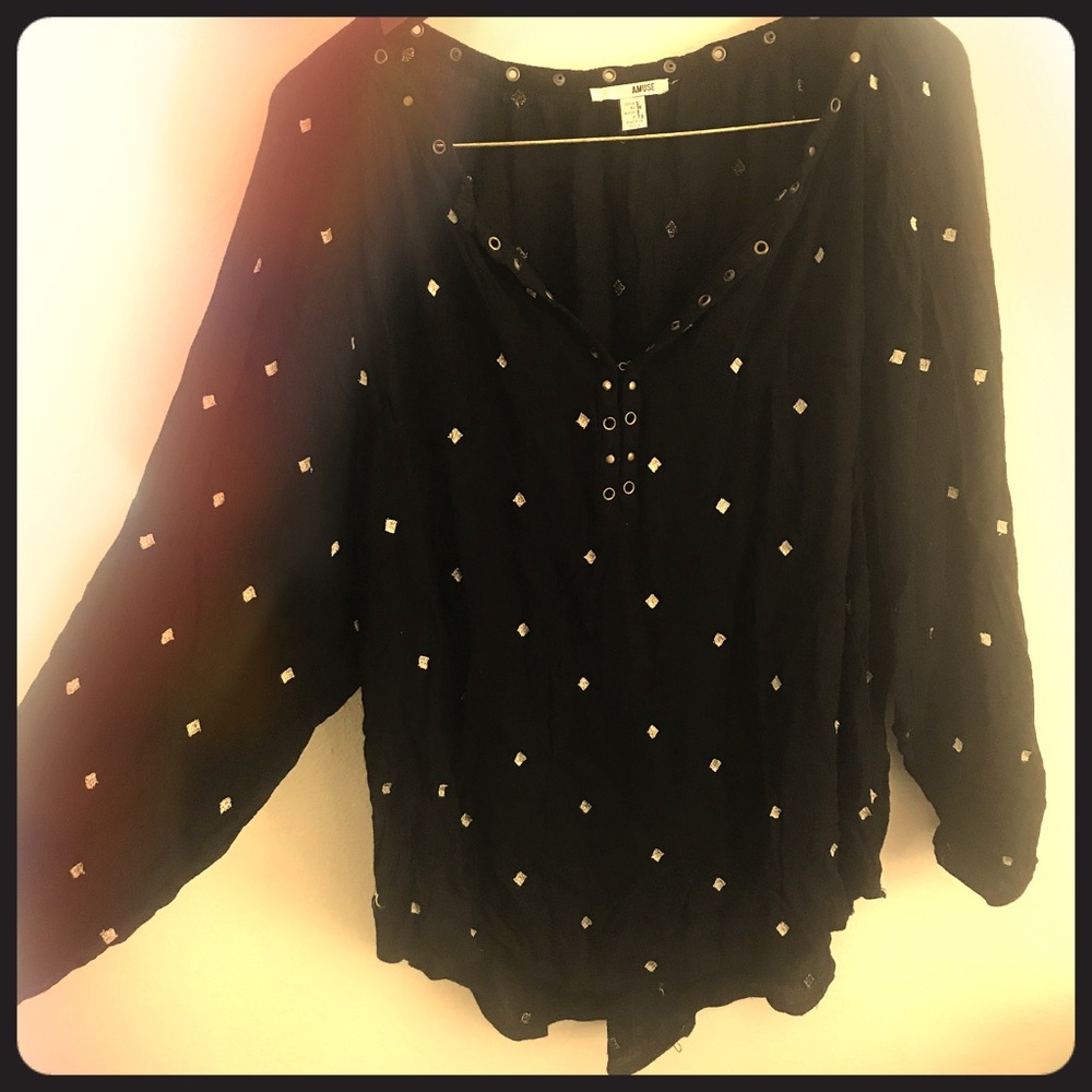 Magic diamond embroidered blouse